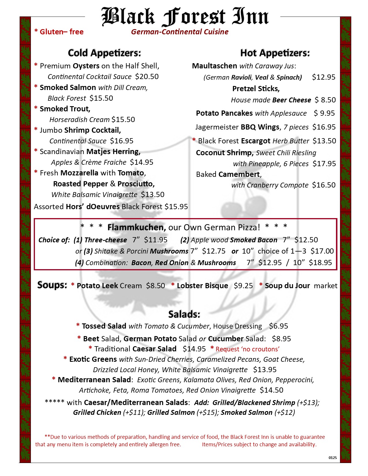 Black Forest Inn – German Continental Cuisine